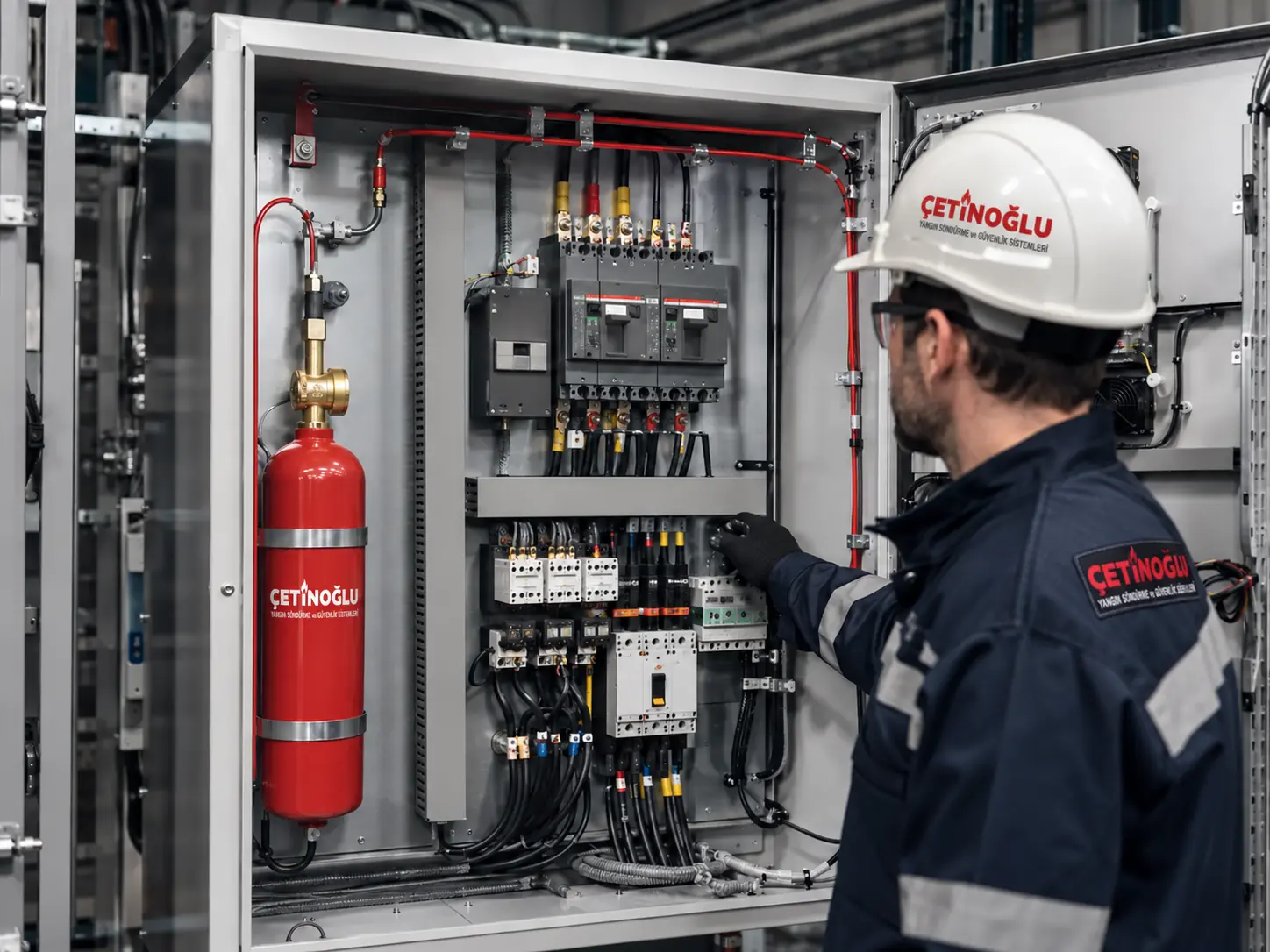 Elektrik panosu içinde otomatik pano söndürme sistemi